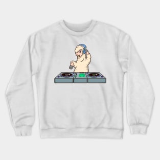 Cartoon Llama DJ at Turntable Crewneck Sweatshirt